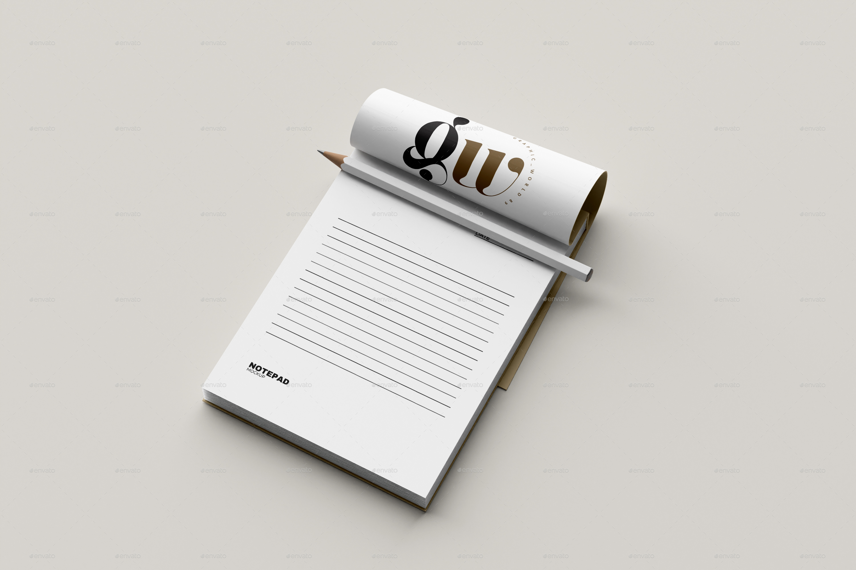 notepad mockup, Graphics GraphicRiver